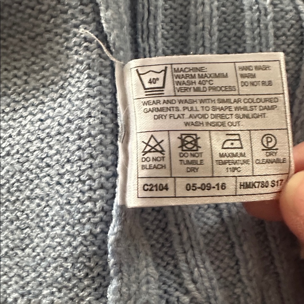 Honora Millburn Light Blue Cable Knit Cardigan - Picture 6 of 6